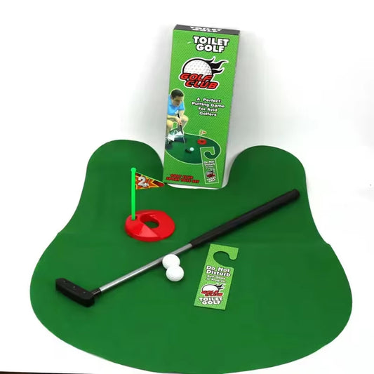 Mini Toilet Golf Game Set - Fun Golf Training Accessory and Unique Birthday Gift