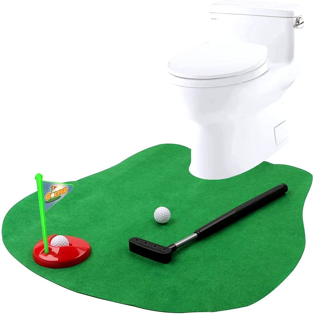 Mini Toilet Golf Game Set - Fun Golf Training Accessory and Unique Birthday Gift